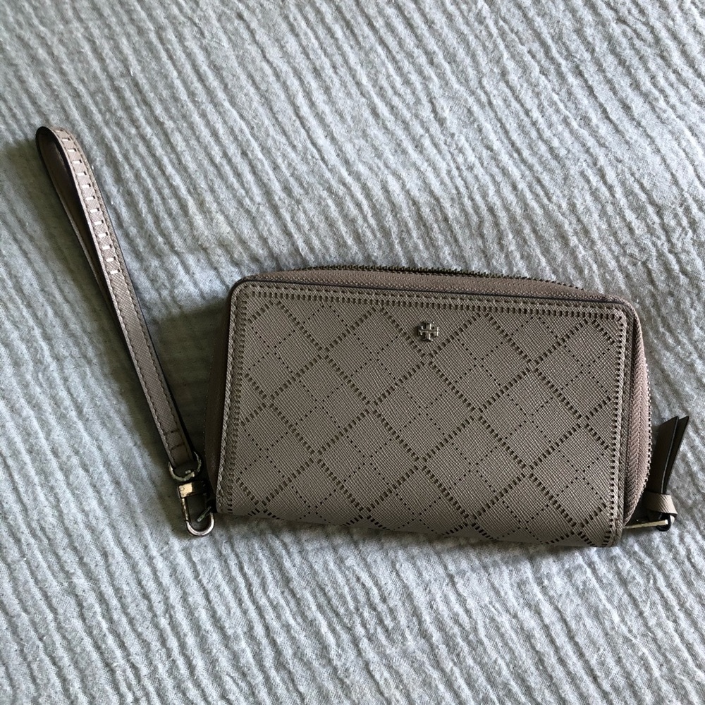 Tory Burch Grey Wristlet